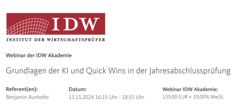 Grundlagen der KI und Quick Wins für die Wirtschaftsprüfung